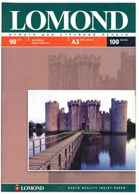 Фотобумага LOMOND формат А3, 90 г/м2, 100 листов в пачке, для струйной печати, односторонняя матовая (0102011)