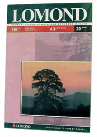 Фотобумага LOMOND формат А3+, 150 г/м2, 20 листов в пачке, для струйной печати, односторонняя глянцевая (0102026)