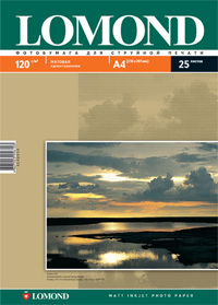 Фотобумага LOMOND формат А4, 120 г/м2, 25 листов в пачке, для струйной печати, односторонняя матовая (0102030)